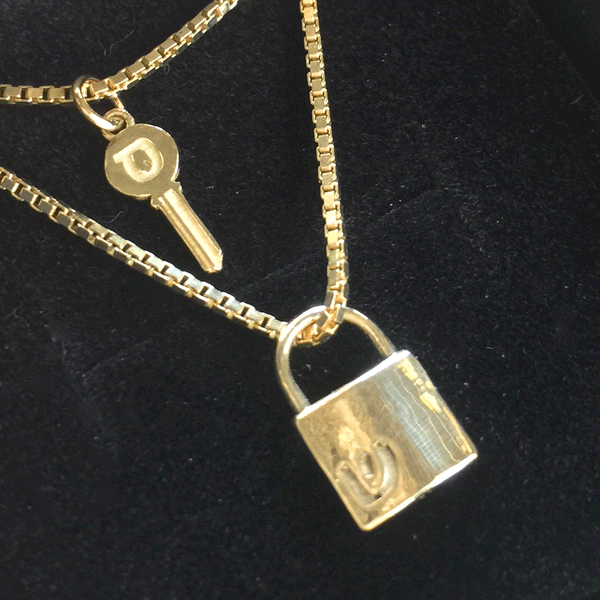 שרשרת מנעול וצמיד מפתח זהב 14 קראט