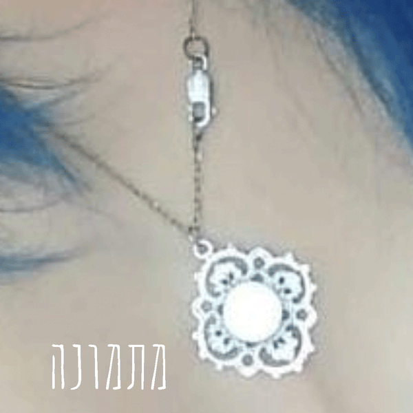 תליון זהב לבן משוחזר מתמונה